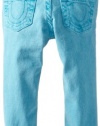 True Religion Girls 2-6X Casey Super Skinny Pigment Overdye, Turquoise, 5