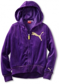 Puma - Kids Girls 7-16 Velour High Low Hoodie, Princess Purple, Small Puma - Kids Girls 7-16 Velour High Low Hoodie, Princess Purple, Small