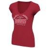 MLB Washington Nationals Women's Follow Your Team V-Neck T-Shirt, Red Pepper Heather