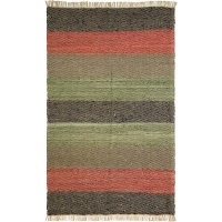 St. Croix Trading LCD2007 Striped Leather Woven Reversible Small Rug, Black St. Croix Trading LCD2007 Striped Leather Woven Reversible Small Rug, Black