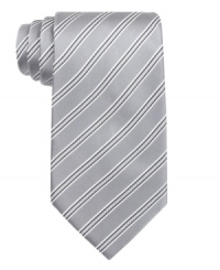 In a subtle, but strong palette of hues, this tie from Donald J. Trump always means business. In a subtle, but strong palette of hues, this tie from Donald J. Trump always means business.