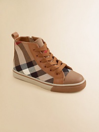 Must-have high-top silhouette in iconic checks of woven cotton with rich leather trim.Side zipper and front lace detail68% cotton/32% leather upper40% cotton/60% leather liningRubber solePadded insoleImported Must-have high-top silhouette in iconic checks of woven cotton with rich leather trim.Side zipper and front lace detail68% cotton/32% leather upper40% cotton/60% leather liningRubber solePadded insoleImported