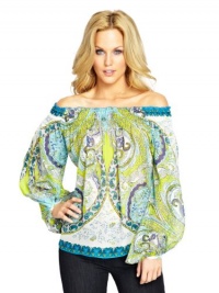 GUESS by Marciano Paula Paisley Off-the-Shoulder Top, MULTICOLORED (SMALL) GUESS by Marciano Paula Paisley Off-the-Shoulder Top, MULTICOLORED (SMALL)