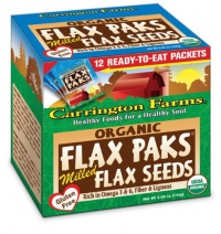 Carrington Farms Organic Ground Milled Flax Seed, 12-Count Easy Serve Packets (Pack of 3)