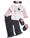 GUESS Kids Girls Baby GUESS Kids Girls Tee and Pant Set, WHITE (3/6M)