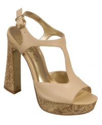 So cute, it's hard to believe. Fergie's Mirage platform sandals feature a t-strapped vamp and chunky heel. So cute, it's hard to believe. Fergie's Mirage platform sandals feature a t-strapped vamp and chunky heel.