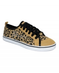 For the times you can't wear heels! The Mikale2 sneakers by GUESS keep your strut glamorous with rhinestones and wild leopard print. For the times you can't wear heels! The Mikale2 sneakers by GUESS keep your strut glamorous with rhinestones and wild leopard print.