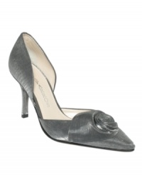 A sweet night out awaits. The flower detail on the vamp of Caparros' Blaine single sole evening pumps adds a delicate touch to this sexy style. A sweet night out awaits. The flower detail on the vamp of Caparros' Blaine single sole evening pumps adds a delicate touch to this sexy style.