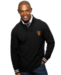 Show off your cool collegiate style in this Argyle Culture rugby shirt. Show off your cool collegiate style in this Argyle Culture rugby shirt.