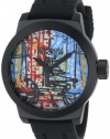 Kenneth Cole REACTION Men's RK1251 Street Collection Round Analog Custom Graphic Silicone Watch