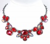 Style&co. Necklace, Hematite-tone Red Bead Frontal Necklace