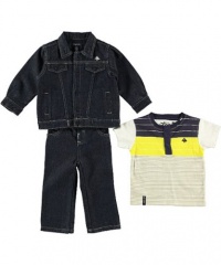 LRG - Kids Baby-boys Infant Explorers 3 Piece Set, Raw Indigo, 12 LRG - Kids Baby-boys Infant Explorers 3 Piece Set, Raw Indigo, 12