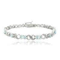 6.6ct Blue Topaz & Diamond Accent Infinity Bracelet 6.6ct Blue Topaz & Diamond Accent Infinity Bracelet