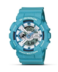 Designed for maximum performance and style, this digital watch from G-Shock - with a 200 meter water resistance, stopwatch, and multiple alarms - has the bold look you want and the features you need. Designed for maximum performance and style, this digital watch from G-Shock - with a 200 meter water resistance, stopwatch, and multiple alarms - has the bold look you want and the features you need.