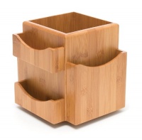 Lipper International Bamboo Revolving Desk Organizer, Brown Lipper International Bamboo Revolving Desk Organizer, Brown