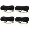 VideoSecu 4 Pack 100ft Feet Video Power Cables Security Camera Extension Wires Cords with Free BNC RCA Connectors for CCTV DVR Home Surveillance System C18