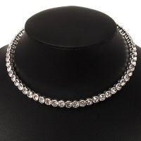 Silver Plated Clear Swarovski Flex Choker Necklace Silver Plated Clear Swarovski Flex Choker Necklace