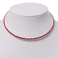 Thin Swarovski Crystal Choker Necklace (Hot Red) Thin Swarovski Crystal Choker Necklace (Hot Red)