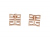 Luxury Classic Logo G Rose Gold 14k Plated Stud Earrings with Cute Delicate Gift Bag and Silver Polishing Cloth