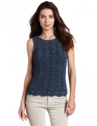 Jones New York Women's Petite Crochet Shell Sweater Jones New York Women's Petite Crochet Shell Sweater