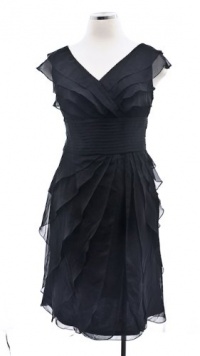 Niteline Black Pleated Empire Waist Tiered Petal Dress Niteline Black Pleated Empire Waist Tiered Petal Dress