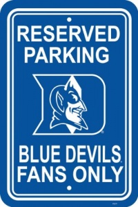NCAA Duke Blue Devils 12-by-18 inch Plastic Parking Sign NCAA Duke Blue Devils 12-by-18 inch Plastic Parking Sign
