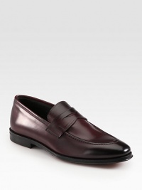 Intricately stitched penny loafer cut from lavish Italian leather. Leather upperLeather lining and solePadded insoleMade in Italy Intricately stitched penny loafer cut from lavish Italian leather. Leather upperLeather lining and solePadded insoleMade in Italy