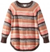 kc parker Girls 7-16 Big Marled Striped Sweater, Brown Stripe, 14/16