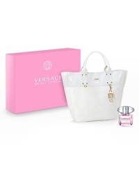 Sheer sensuality, crystal transparency and luminous brightness: Versace introduces the new Bright Crystal, a precious jewel of rare beauty characterized by a fresh, vibrant, flowery scent. An enthralling and voluptuous fragrance for the Versace woman who is strong and confident yet feminine and sensual. The woman who loves to be enveloped in a fragrance that smells of juicy pomegranate grains, iced freshness and shining yuzu. A scent that then flows into the beauty of magnolia, peony and lotus flowers in a mixture that delights with its subtle sensuality.Set includes:- 3.4 oz. Bright Crystal Eau de Toilette- Summer tote bag Sheer sensuality, crystal transparency and luminous brightness: Versace introduces the new Bright Crystal, a precious jewel of rare beauty characterized by a fresh, vibrant, flowery scent. An enthralling and voluptuous fragrance for the Versace woman who is strong and confident yet feminine and sensual. The woman who loves to be enveloped in a fragrance that smells of juicy pomegranate grains, iced freshness and shining yuzu. A scent that then flows into the beauty of magnolia, peony and lotus flowers in a mixture that delights with its subtle sensuality.Set includes:- 3.4 oz. Bright Crystal Eau de Toilette- Summer tote bag