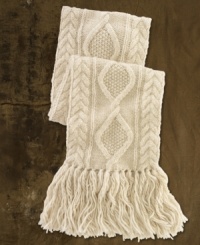 Chic as an accent piece and ultra-warm when paired with outerwear, Denim & Supply Ralph Lauren's cable-knit scarf is crafted in a soft wool-and-alpaca blend for a hint of heritage tradition. Chic as an accent piece and ultra-warm when paired with outerwear, Denim & Supply Ralph Lauren's cable-knit scarf is crafted in a soft wool-and-alpaca blend for a hint of heritage tradition.