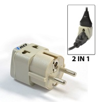 OREI Grounded Universal 2 in 1 Schuko Plug Adapter Type E/F for Germany, France, Europe, Russia & more - High Quality - CE Certified - RoHS Compliant WP-EF-GN OREI Grounded Universal 2 in 1 Schuko Plug Adapter Type E/F for Germany, France, Europe, Russia & more - High Quality - CE Certified - RoHS Compliant WP-EF-GN