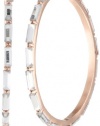 Betsey Johnson Iconic Baguette Crystal Baguette Hoop Earrings