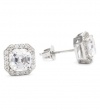 Myia Passiello Essentials Swarovski Zirconia Asscher Cut Halo Earrings