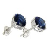 Sterling Silver.925 Sapphire Color Cubic Zirconia Stud Earrings 2.00 Carats Total Weight Comes in a Gift Box & Special Pouch