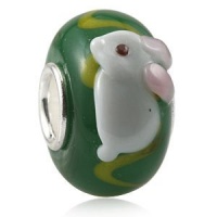 Everbling Rabbit Bunny Murano Glass 3D Bead with Authentic 925 Sterling Silver Core Fits Pandora Chamilia Biagi Troll Charms Europen Style Bracelets Everbling Rabbit Bunny Murano Glass 3D Bead with Authentic 925 Sterling Silver Core Fits Pandora Chamilia Biagi Troll Charms Europen Style Bracelets