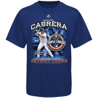 Miguel Cabrera Majestic Navy Detroit Tigers Triple Crown T-Shirt Miguel Cabrera Majestic Navy Detroit Tigers Triple Crown T-Shirt