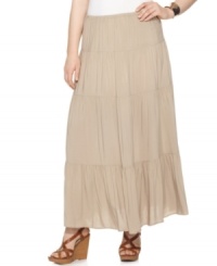 MICHAEL Michael Kors' tiered plus size maxi skirt is one the season's hottest looks-- team it with the latest tops! MICHAEL Michael Kors' tiered plus size maxi skirt is one the season's hottest looks-- team it with the latest tops!
