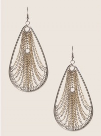 GUESS Gold-Tone Teardrop with Chain Earrings, MULTI GUESS Gold-Tone Teardrop with Chain Earrings, MULTI