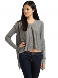 THE LOOKFrayed trimLong sleevesHi-lo hemTHE FITAbout 31 from shoulder to longest pointTHE MATERIAL56% linen/44% cottonCARE & ORIGINDry cleanImportedModel shown is 5'10½ (179cm) wearing US size Small. THE LOOKFrayed trimLong sleevesHi-lo hemTHE FITAbout 31 from shoulder to longest pointTHE MATERIAL56% linen/44% cottonCARE & ORIGINDry cleanImportedModel shown is 5'10½ (179cm) wearing US size Small.