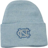 NCAA North Carolina Tar Heels (UNC) Newborn Girls Carolina Blue Rhinestone Knit Beanie NCAA North Carolina Tar Heels (UNC) Newborn Girls Carolina Blue Rhinestone Knit Beanie