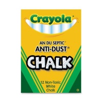 Crayola Nontoxic Anti-Dust Chalk, White, 12 Sticks/Box (50-1402) Crayola Nontoxic Anti-Dust Chalk, White, 12 Sticks/Box (50-1402)