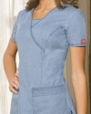 Dickies Medical Scrubs 82752 Women's New Blue Mock Wrap Scrub Top