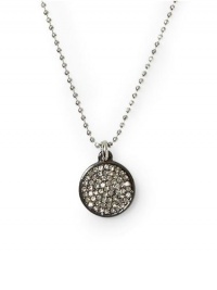Michael Kors Silver Pavé Disc Necklace, 16 L Michael Kors Silver Pavé Disc Necklace, 16 L