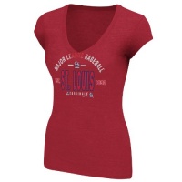 MLB St. Louis Cardinals Women's Follow Your Team V-Neck T-Shirt, Red Pepper Heather MLB St. Louis Cardinals Women's Follow Your Team V-Neck T-Shirt, Red Pepper Heather