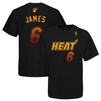 LeBron James adidas Vibe Black Name and Number Miami Heat T-Shirt LeBron James adidas Vibe Black Name and Number Miami Heat T-Shirt