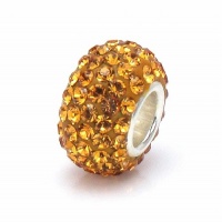 Bella Fascini Golden Topaz Crystal Pave Bling - European Charm Bracelet Beads Made with Authentic Swarovski Crystal Elements - Fits Perfectly on Chamilia Moress Pandora and All Compatible Brands Bella Fascini Golden Topaz Crystal Pave Bling - European Charm Bracelet Beads Made with Authentic Swarovski Crystal Elements - Fits Perfectly on Chamilia Moress Pandora and All Compatible Brands
