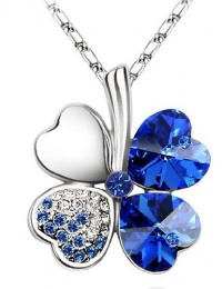 Swarovski Elements Crystal Four Leaf Clover Pendant Necklace 19-CN9034B Swarovski Elements Crystal Four Leaf Clover Pendant Necklace 19-CN9034B