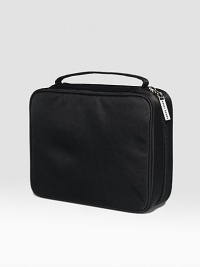 Features a brush holder that can hold seven Short-Handle Brushes and two removable mesh pouches. (Cosmetics sold separately.) 7L X 8½W X 3D Features a brush holder that can hold seven Short-Handle Brushes and two removable mesh pouches. (Cosmetics sold separately.) 7L X 8½W X 3D