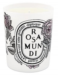 Light the flame this year; diptyque glorifies the rose with a candle bearing the sweet name, Rosa Mundi (Rose of the World). A soothing and romantic scent made in France with the rare Centifolia and Damask Rose. The candle is designed to celebrate the multiple aromas of the rose as it blooms over time. Burn time is about 60 hours. Light the flame this year; diptyque glorifies the rose with a candle bearing the sweet name, Rosa Mundi (Rose of the World). A soothing and romantic scent made in France with the rare Centifolia and Damask Rose. The candle is designed to celebrate the multiple aromas of the rose as it blooms over time. Burn time is about 60 hours.