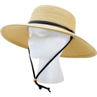 Sloggers Original Women's Wide Brim Braided Hat with wind lanyard, Light Brown, Wo's Size Medium, Style 442LB-UPF 50+ Sloggers Original Women's Wide Brim Braided Hat with wind lanyard, Light Brown, Wo's Size Medium, Style 442LB-UPF 50+